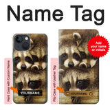 Apple iPhone 14 Hard Case Baby Raccoons with custom name
