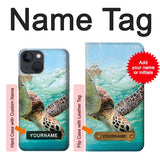 Apple iPhone 14 Hard Case Ocean Sea Turtle with custom name