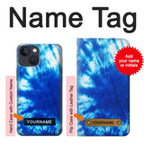 Apple iPhone 14 Hard Case Tie Dye Blue with custom name