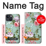Apple iPhone 14 Hard Case Flower Floral Art Painting with custom name