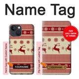 Apple iPhone 14 Hard Case Christmas Snow Reindeers with custom name