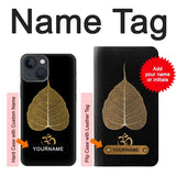 Apple iPhone 14 Hard Case Gold Leaf Buddhist Om Symbol with custom name