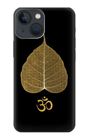 Apple iPhone 14 Hard Case Gold Leaf Buddhist Om Symbol