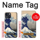 Apple iPhone 14 Hard Case Katsushika Hokusai The Great Wave off Kanagawa with custom name