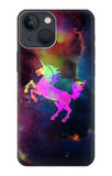 Apple iPhone 14 Hard Case Rainbow Unicorn Nebula Space