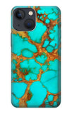 Apple iPhone 14 Hard Case Aqua Copper Turquoise Gems