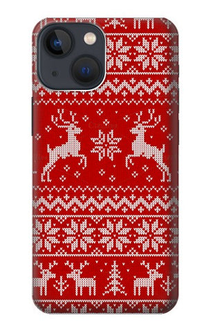 Apple iPhone 14 Hard Case Christmas Reindeer Knitted Pattern