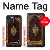 Apple iPhone 14 Hard Case Vintage Map Book Cover with custom name