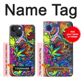 Apple iPhone 14 Hard Case Colorful Art Pattern with custom name