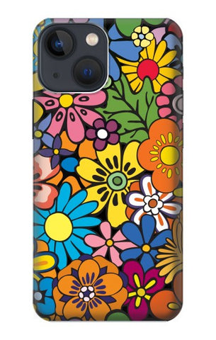Apple iPhone 14 Hard Case Colorful Flowers Pattern