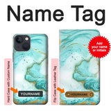 Apple iPhone 14 Hard Case Green Marble Graphic Print with custom name