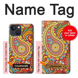 Apple iPhone 14 Hard Case Floral Paisley Pattern Seamless with custom name