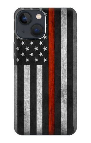 Apple iPhone 14 Hard Case Firefighter Thin Red Line Flag