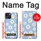 Apple iPhone 14 Hard Case Daisy Flowers Pattern with custom name