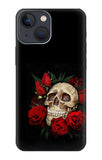 Apple iPhone 14 Hard Case Dark Gothic Goth Skull Roses