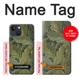 Apple iPhone 14 Hard Case William Morris Acanthus Leaves with custom name