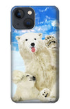 Apple iPhone 14 Hard Case Arctic Polar Bear in Love with Seal Paint