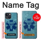 Apple iPhone 14 Hard Case Caduceus Medical Symbol with custom name