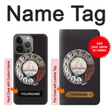 Apple iPhone 14 Pro Max Hard Case Retro Rotary Phone Dial On with custom name