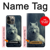 Apple iPhone 14 Pro Max Hard Case White Wolf with custom name