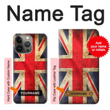Apple iPhone 14 Pro Max Hard Case British UK Vintage Flag with custom name