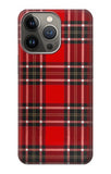 Apple iPhone 14 Pro Max Hard Case Tartan Red Pattern