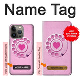 Apple iPhone 14 Pro Max Hard Case Pink Retro Rotary Phone with custom name