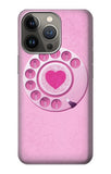 Apple iPhone 14 Pro Max Hard Case Pink Retro Rotary Phone