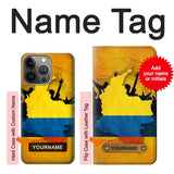 Apple iPhone 14 Pro Max Hard Case Colombia Football Flag with custom name