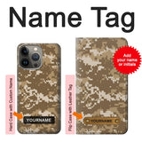 Apple iPhone 14 Pro Max Hard Case Army Camo Tan with custom name