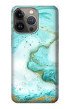 Apple iPhone 14 Pro Max Hard Case Green Marble Graphic Print