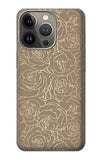 Apple iPhone 14 Pro Max Hard Case Gold Rose Pattern