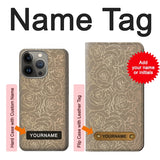 Apple iPhone 14 Pro Max Hard Case Gold Rose Pattern with custom name