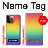 Apple iPhone 14 Pro Max Hard Case LGBT Gradient Pride Flag with custom name