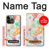 Apple iPhone 14 Pro Max Hard Case Pastel Floral Flower with custom name