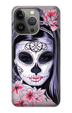 Apple iPhone 14 Pro Max Hard Case Sugar Skull Steam Punk Girl Gothic