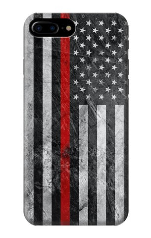iPhone 7 Plus, 8 Plus Hard Case Firefighter Thin Red Line American Flag