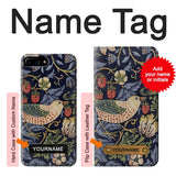 iPhone 7 Plus, 8 Plus Hard Case William Morris Strawberry Thief Fabric with custom name