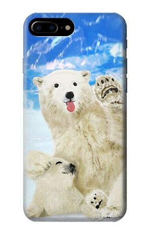 iPhone 7 Plus, 8 Plus Hard Case Arctic Polar Bear in Love with Seal Paint
