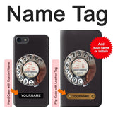 iPhone 7, 8, SE (2020), SE2 Hard Case Retro Rotary Phone Dial On with custom name