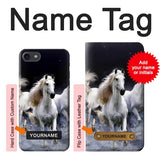 iPhone 7, 8, SE (2020), SE2 Hard Case White Horse with custom name