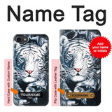 iPhone 7, 8, SE (2020), SE2 Hard Case White Tiger with custom name