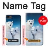 iPhone 7, 8, SE (2020), SE2 Hard Case Polar Bear Family Arctic with custom name