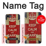 iPhone 7, 8, SE (2020), SE2 Hard Case Keep Calm and Carry On with custom name