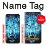iPhone 7, 8, SE (2020), SE2 Hard Case Blue Fire Grim Wolf with custom name