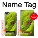 iPhone 7, 8, SE (2020), SE2 Hard Case Green Snake with custom name