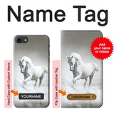 iPhone 7, 8, SE (2020), SE2 Hard Case White Horse with custom name