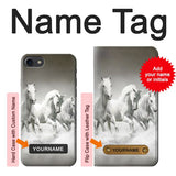 iPhone 7, 8, SE (2020), SE2 Hard Case White Horses with custom name