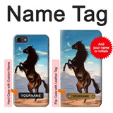 iPhone 7, 8, SE (2020), SE2 Hard Case Wild Black Horse with custom name
