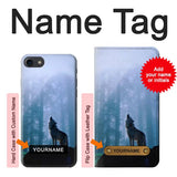 iPhone 7, 8, SE (2020), SE2 Hard Case Wolf Howling in Forest with custom name